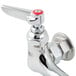 A T&S chrome wall mount service sink faucet with lever handles.