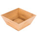 An American Metalcraft square bamboo bowl with a square shape.