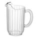 A clear polycarbonate pitcher with a handle.