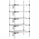 A Metro Super Erecta stainless steel heated takeout station with 5 shelves.