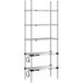 A Metro stainless steel shelving unit with 2 heated shelves and 3 chrome shelves.