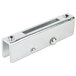 A chrome steel Main Street Equipment door hinge seat with screws.