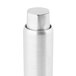 A close-up of a silver cylinder with a round cap.