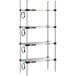 A Metro Super Erecta heated stainless steel takeout station with four shelves and chrome posts.