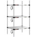 A Metro Super Erecta heated takeout station with 3 shelves on chrome posts.