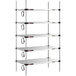 A Metro Super Erecta heated stainless steel takeout station with 4 shelves.