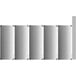 A row of rectangular metal panels with a white background.