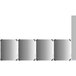 A set of four rectangular metal shelves with white backgrounds.