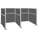 A close-up of a grey rectangular Versare Hush Panel with metal poles.
