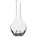 A clear glass flask with a curved neck.