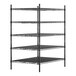 A Regency black metal 5-shelf kit.