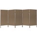 A brown Versare 5-panel folding outdoor partition.