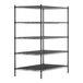 A black metal Regency 5-shelf kit with black posts.