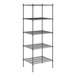 A black wire Regency shelving unit with five shelves.