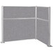 A Versare Hush Panel grey screen with silver metal legs.