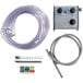 A grey Dema Fusion Pro 730G chemical dispensing pump box with knobs and a tube.