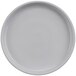 A white GET Roca melamine plate with a rim.