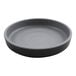 A black GET Roca melamine plate with a rim.