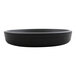 A GET Roca black melamine plate on a white background.