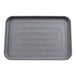 A gray rectangular GET Roca melamine plate.