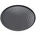 A gray GET Roca melamine oval platter with ripples on the rim.