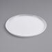 A white GET Diamond melamine plate with a raised rim on a gray surface.