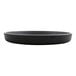 A black round GET Roca melamine plate.