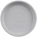 A white melamine plate with a white rim.