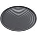A gray oval melamine platter with a ripple pattern.