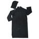 A Cordova black rain coat with a hood.