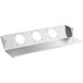 A white metal plate with holes.