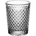 An Acopa Aurelius shot glass with a diamond pattern.