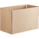 A Lavex corrugated cardboard shipping box with a cut out top on a white background.