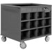 A large metal Durham stock cart with shelves and drawers on wheels.