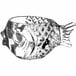 An Acopa glass fish bowl.