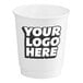 A white customizable paper hot cup with black text.