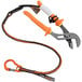 An Ergodyne Squids tool tethering kit with a pair of pliers with orange handles attached.