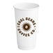 A white customizable paper hot cup with brown text.