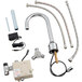 A Waterloo deck mount medical faucet with a gooseneck spout and cable.