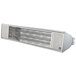 A stainless steel Aura Carbon Infrared Heater with a light on it.