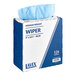 A blue and white box of Lavex medium weight industrial wipers.