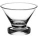 A clear Fortessa martini glass with a small base.