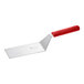 A Mercer Culinary metal spatula with a red handle.