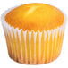 A close up of a Rich's Allen yellow cupcake in a white wrapper.