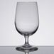 A close-up of a Libbey Bristol Valley wine goblet on a table.