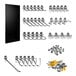 Black DuraBoard with metal hooks and screws.