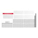 A black metal shelving unit with five shelves and a black and white grid shelf mat.