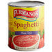 A can of Furmano's Home Style Spaghetti Sauce with tomatoes and red peppers.