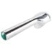 A Zeroll aluminum ice cream scoop with a silver and green handle.