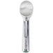 A Zeroll #16 aluminum ice cream scoop with a green handle.